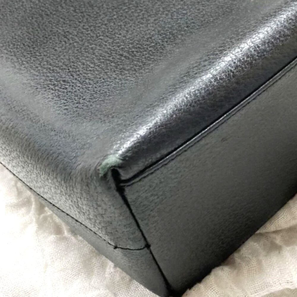 SALE Vintage Gucci Leather Aphrodite Black Tote Bag Medium Gold w/FREE Accessory - Picture 14 of 16